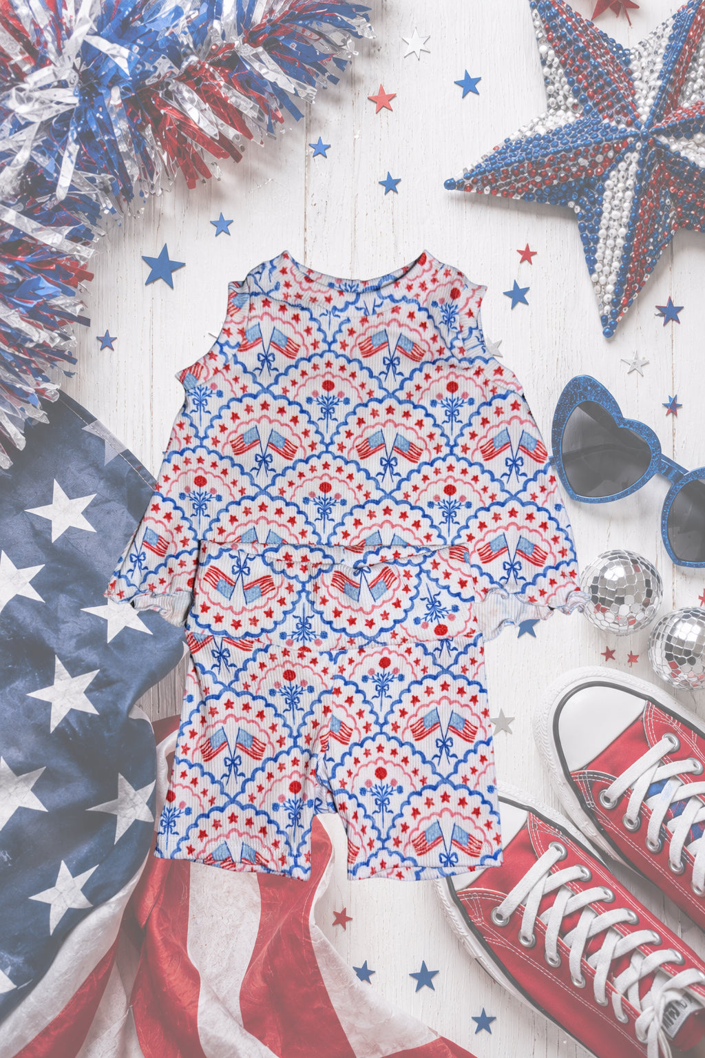 6/9 USA flag swing tank set