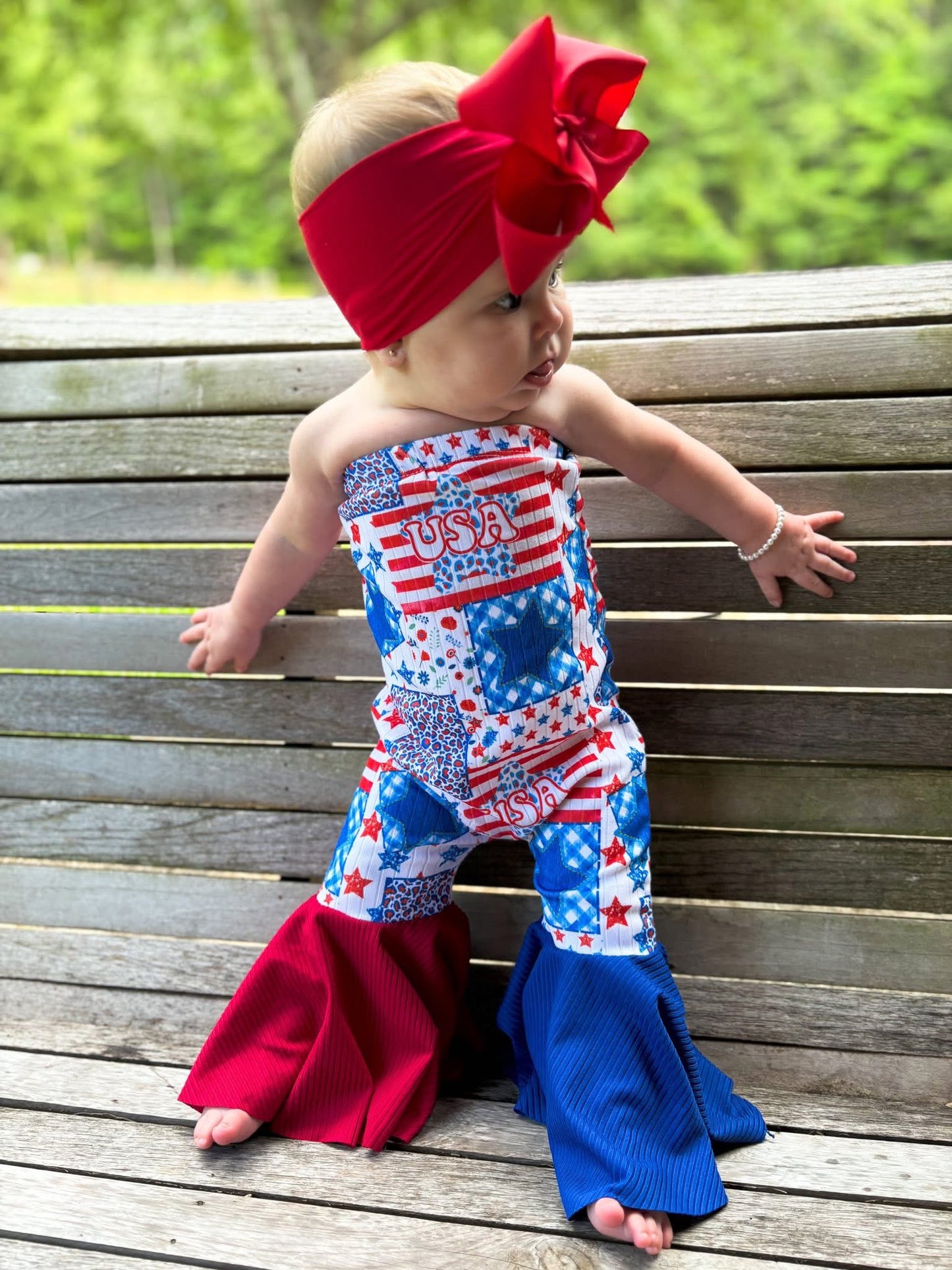 Strapless bell romper